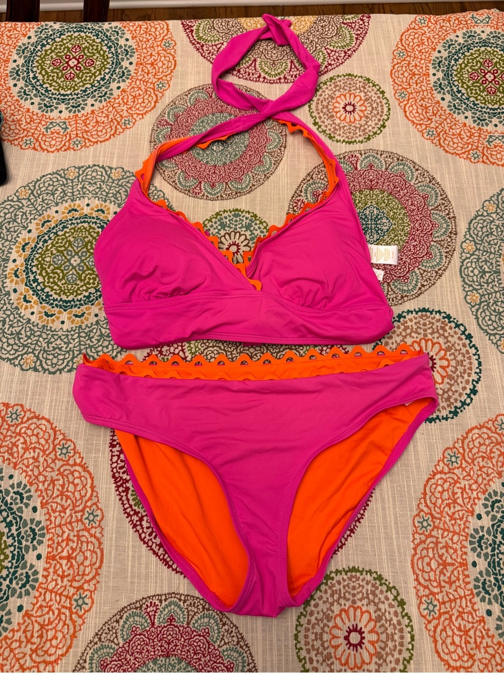 GORGEOUS Anne Cole Hot Pink & Orange Two-Piece Bikini Set